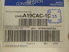JOHNSON CONTROLS A19CAC 1C 60-90°F Change Over Thermostat