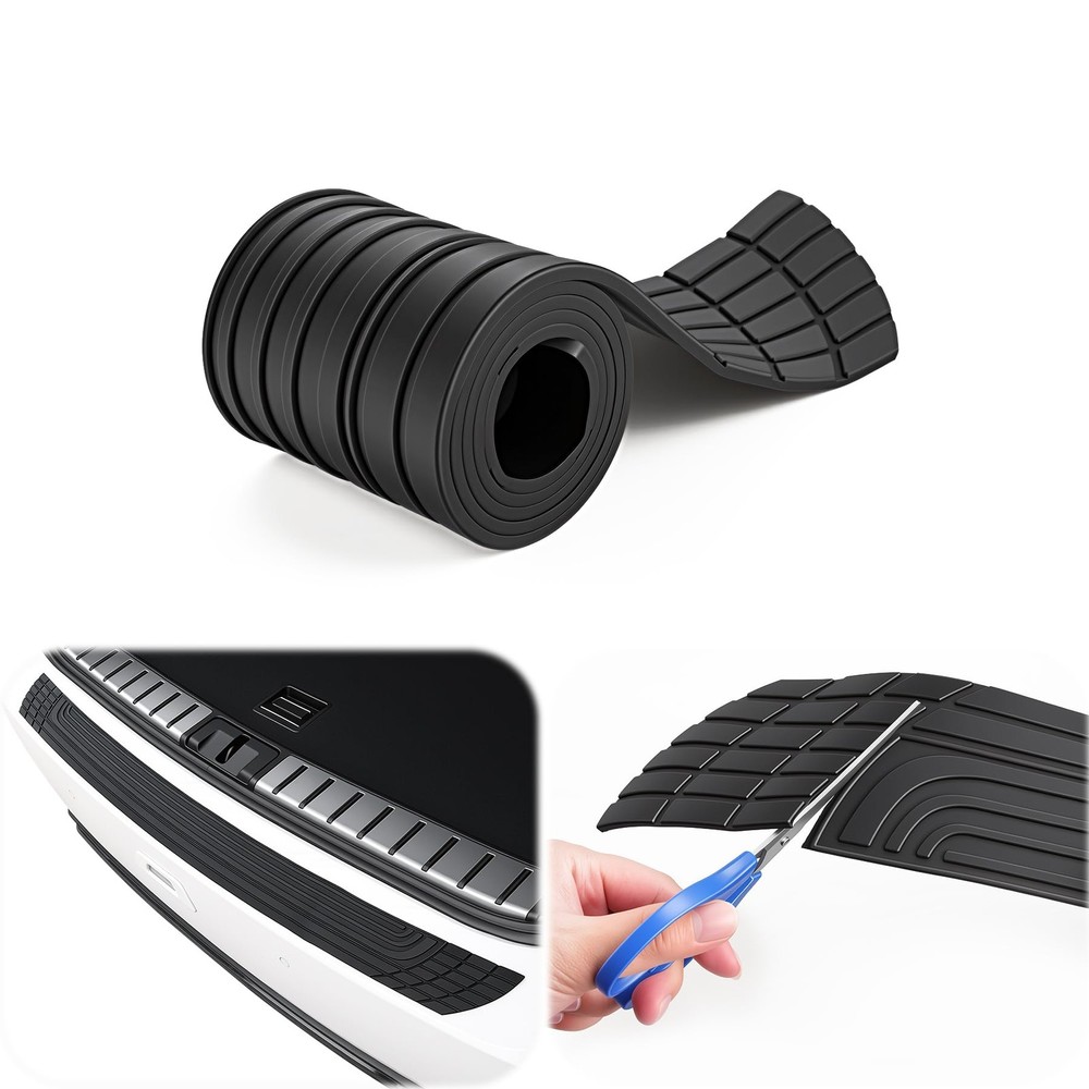 Car Rear Bumper Protector, 42inch x3.4inch Car/SUV Universal Rubber AntiScrat…