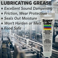 Super Lube 92003 Silicone Lubricating Grease with PTFE, 3 oz Tube, Translucen…