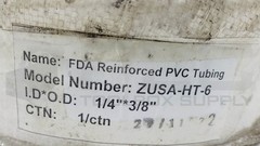 SEALED NEW USA INDUSTRIALS ZUSA-HT-6 FDA REINFORCED PVC 1/4″ ID x 3/8″ OD, 100ft