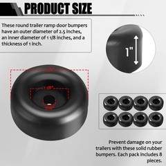 1″ Tall Trailer Ramp Door Bumpers Universal Fit Bumper with 7/16″ Screw Holes…