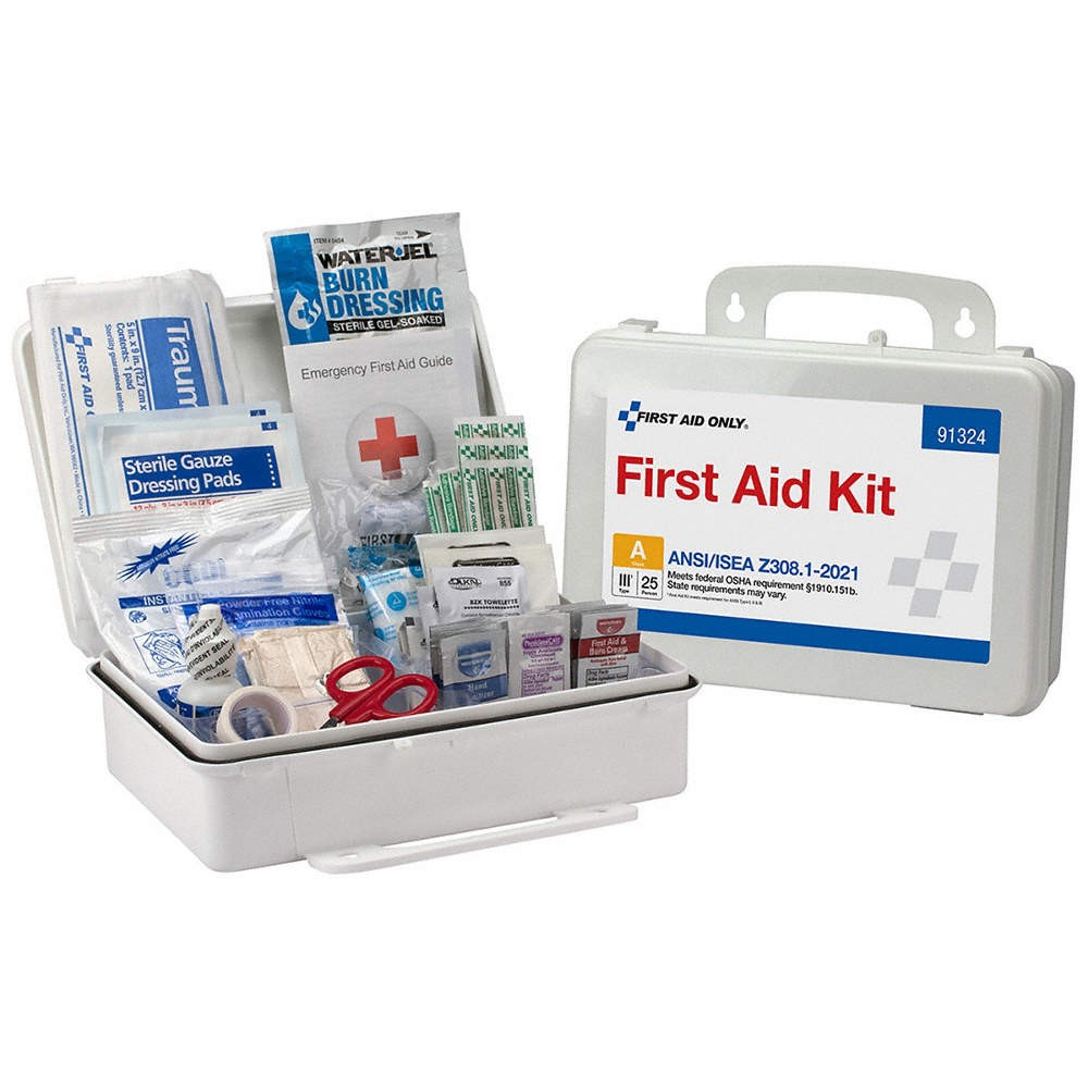 FIRST AID ONLY 91324 First Aid Kit w/House,94pcs,10×7″,WHT 794KG1
