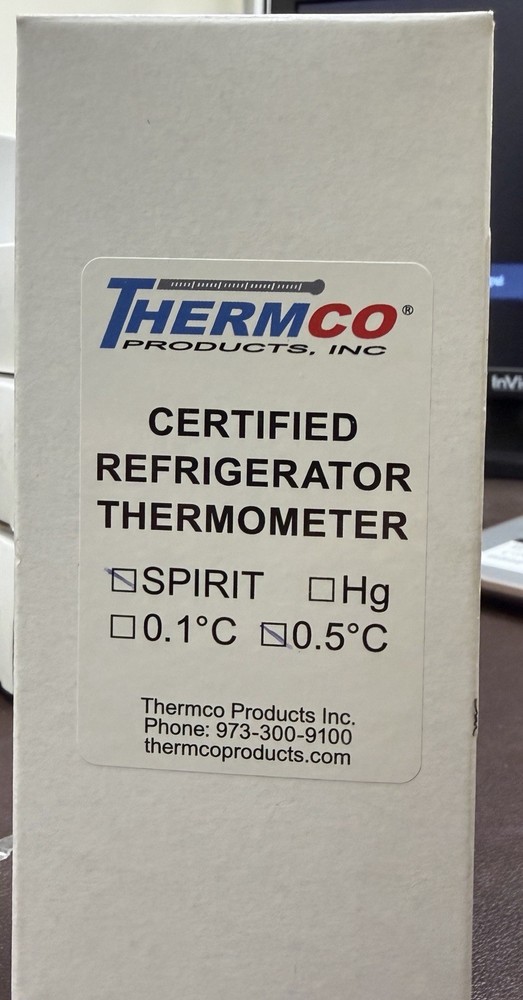 THERMCO ACCR0201S Liquid In Glass Thermometer,-5 to 15C 8RLT4 12/2025