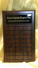 12″ x 19″ Perpetual Plaque with Black Plates. Free Custom Engraving.