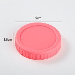5Pcs Mason Jar Lids, Regular Mouth 86mm Storage Lids Silicone Ring, Pink