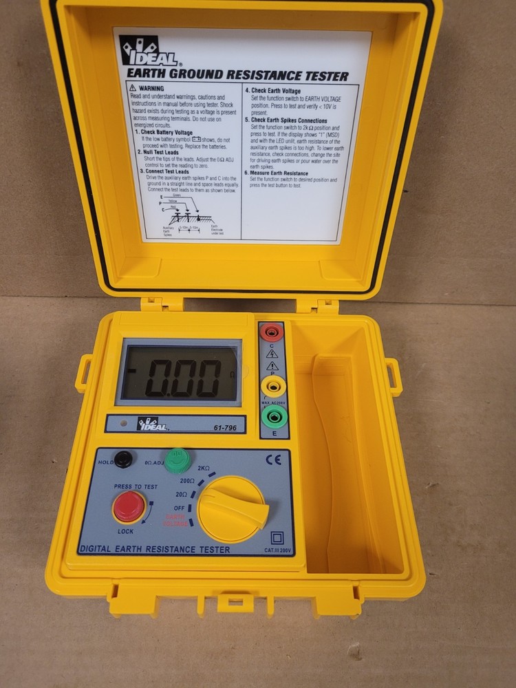 IDEAL Electrical 61-796 Earth Ground Resistance Tester (TESTED TO POWER ON)