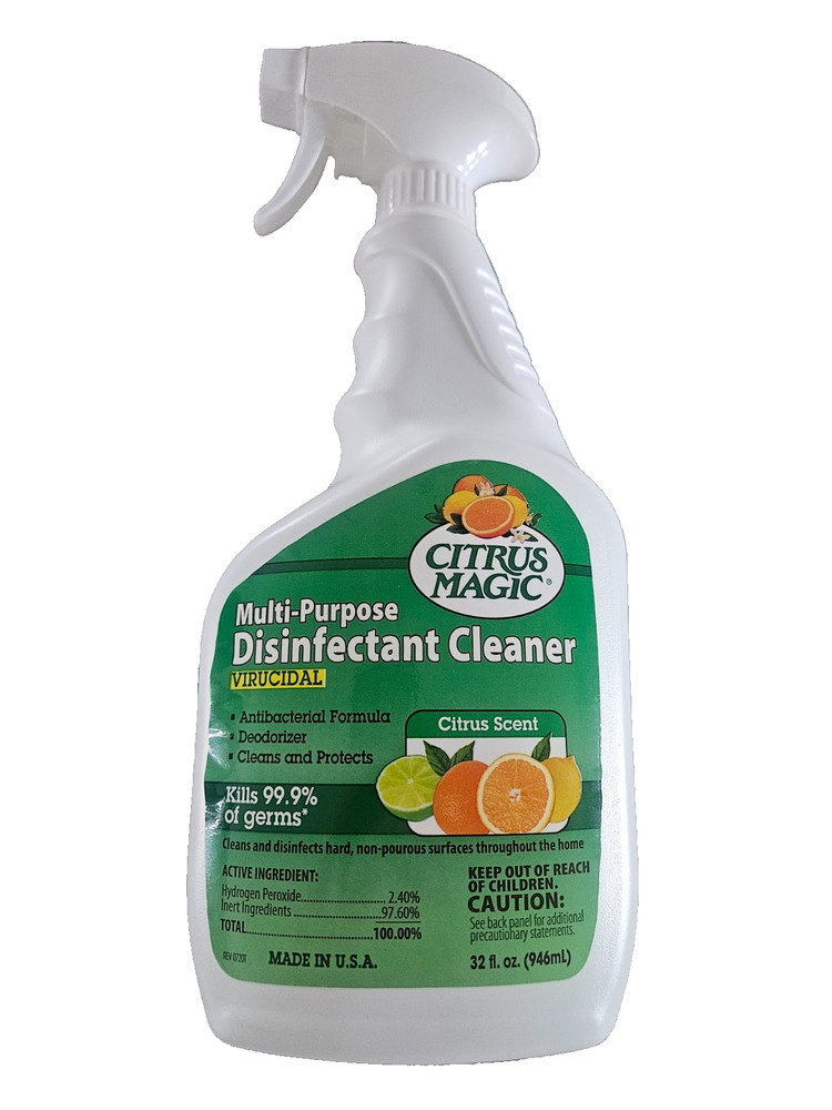 Citrus Magic 32oz Multi Purpose Disinfectant Cleaner Natural Formula Virucidal.