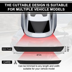 Car Rear Bumper Protector, 42inch x3.4inch Car/SUV Universal Rubber AntiScrat…