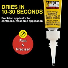 Super Glue 15187 Instant Adhesive, 0.07 Fl Oz, Tube, Clear, Pk12