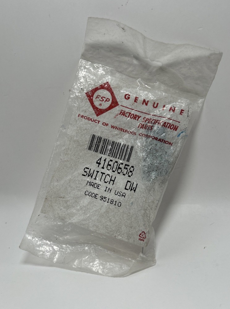 4160658 Whirlpool Dishwasher Switch New.