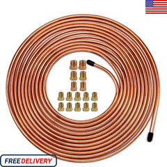 Muhize Upgraded Brake Line Tubing Kit – 25 Ft. of 3/16 Copper Coated Flexible Tu