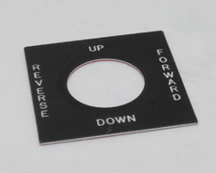 Square Black “REVERSE- UP – FORWARD – DOWN” Legend Plate