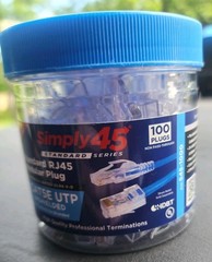 Simply45 S45-1500 Cat5E Unshielded Pass-Through RJ45 Modular Plugs 100 pc/Jar
