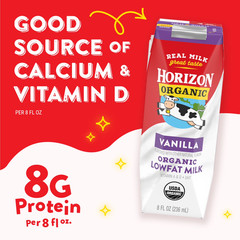Shelf Stable 1% Lowfat Vanilla Milk Boxes, 8 Fl Oz, 12 Count