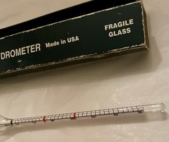 PRECISION HYDROMETER Made in USA MAPLE SYRUP HYDROMETER 25/40 Baume & 45/75