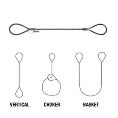 Wire Rope Choker Sling 3/8 x 8′ Steel Core Tagged Certified Crane Rigging