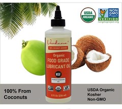 Organic Food Grade Lubricant Oil – NSF H1, Non-GMO, Petroleum-Free – 8 Fl Oz for