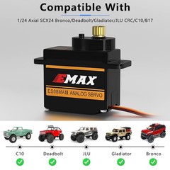 Emax Servo ES08MAII 12g Analog RC Servo for 1/24 Axial SCX24 Bronco/JLU/C10/G…