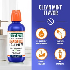 TheraBreath Healthy Gums Oral Rinse, Antigingivitis, 16 Fl Oz (Pack of 2)