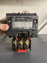 SQUARE D 8536 SD01 /A MAGNETIC CONTACTOR 600VAC 25HP 8536 SD01A Size 2