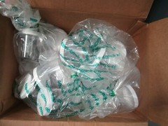 LOT OF 24 Qorpak PLC-03729 Jar, Plastic, Wide Cap, 16 oz Clear Polystyrene Jar