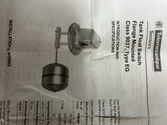 Telemechanique Liquid Level Float Switch 9037EG10 With 12” Rod And Float