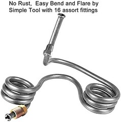 25Ft 3/16 Inch Brake Line Kit – Zinc Coated Double-Walled Steel Brake Tubing wit