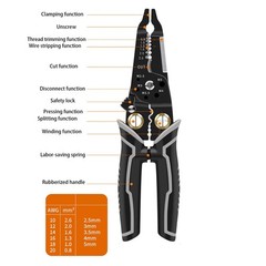 Multipurpose Crimper Pliers Insulated Wire Electrical Wire Stripping Cutter Tool