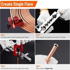 Set 25Ft 3/16″ Copper-Coated Brake Line Kit With 16 Fittings, 2 Union and 4 Nut