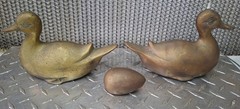 Vintage 2 Ducks And With Solid Egg Brass Duck Decor And Figurine Malaysia
