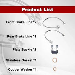 3PCS Stainless Steel Extended Brake Lines Fit Chevy GMC C K 1500 2500 4-6 Lift