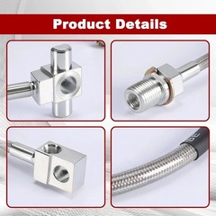 3PCS Stainless Steel Extended Brake Lines Fit Chevy GMC C K 1500 2500 4-6 Lift