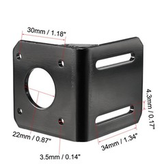 L-Shaped Mounting Bracket Alloy Steel for 42mm NEMA17 Stepper Motors
