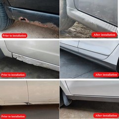 Universal Carbon Fiber Pattern Side Skirts Anti-Scratch.Rubber Anti-Scratch Side