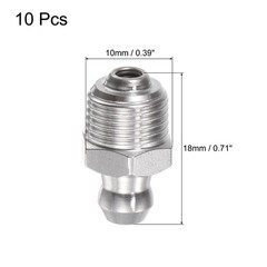 Stainless Steel Straight Grease Fitting 1/8-28″ Thread Hydraulic Grease 10Pcs