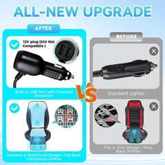 Cooling Car Seat Cover Front Driver Seat,Universal 12V Ventilated Car Seat Cu…