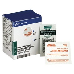 FIRST AID ONLY FAE-7115 Topical Anti-Itch,Cream/Wipes,30ct 65DG44