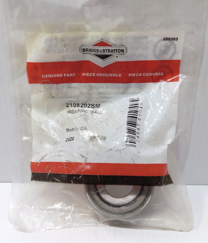 1 NEW BRIGGS & STRATTON 2108202SM DEEP GROOVE BALL BEARING NIB ***MAKE OFFER***