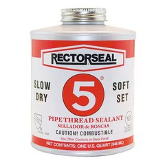 Rectorseal 25300 Pipe Thread Sealant 32 Fl Oz, Brush-Top Can, No. 5, Yellow,