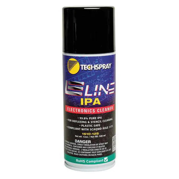 Techspray Ipa Electronics Cleaner, Aerosol Spray Can, 12 oz 1610-12S Techspray