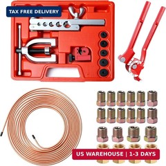 25FT 3/16” The Latest Copper Coated Brake Line Kit with 16 Fittings and 4 Union