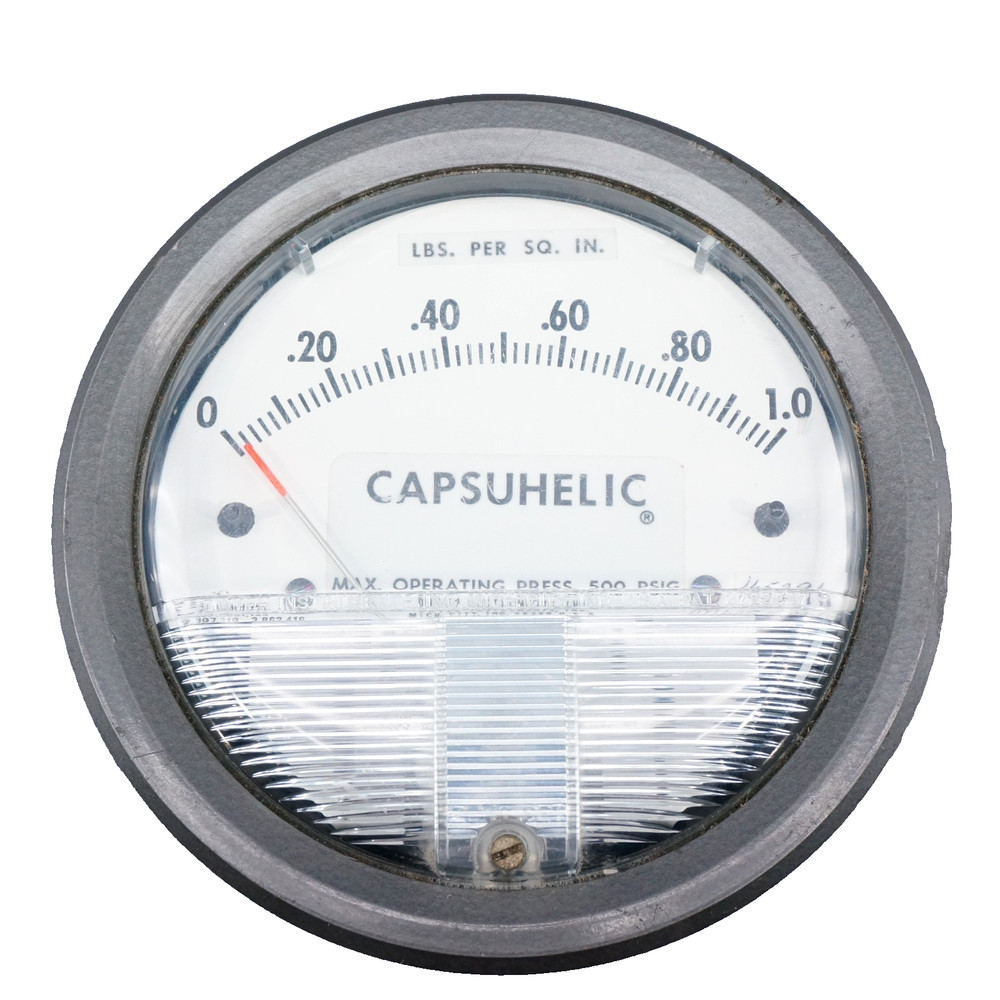 Dwyer 4000 Series Capsuhelic Differential Pressure Gauge 0-1.0 PSI 500 psig 4201