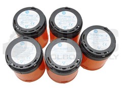 LOT OF 5 ALLEN BRADLEY 855T-B24DN5 AMBER STEADY INCANDESCENT SER B NO BULB