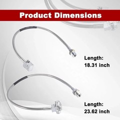 3PCS Stainless Steel Extended Brake Lines Fit Chevy GMC C K 1500 2500 4-6 Lift