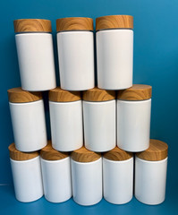 60 Dram PET White Straight Sided Child Resistant Jar With Lid Airtight (300 Pcs)
