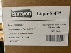 🔥Sprayon LU210L FOOD GRADE SILICONE Lubricant 14 FL.oz/414 mL/ONE BOTTLE🆕