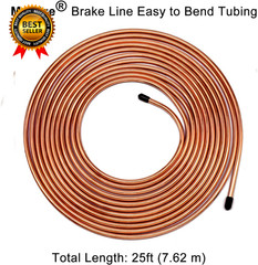 Upgraded Brake Line Tubing Kit 25 Ft. of 3/16 Copper Coated Flexible Tube Roll