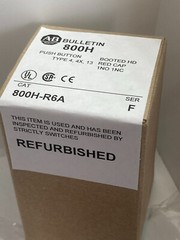 ALLEN BRADLEY 800H-R6A PUSHBUTTON BOOTED RED 1NO/1NC SERIES F