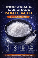 Malic Acid 5 LB Powder | Tech Grade | CAS 6915-15-7 | Cleaning & pH Adjuster