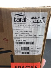 Taral Plastics 2 oz Clear Plastic Jar REGULAR WALL 2-38-CPS